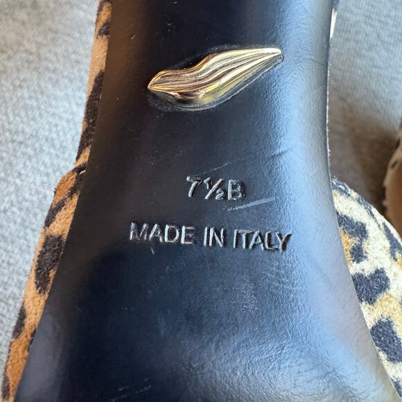 Diane Von Furstenberg Animal Print Ankle Strap Pumps Heels Leather Womens Sz 7.5 - Picture 11 of 14